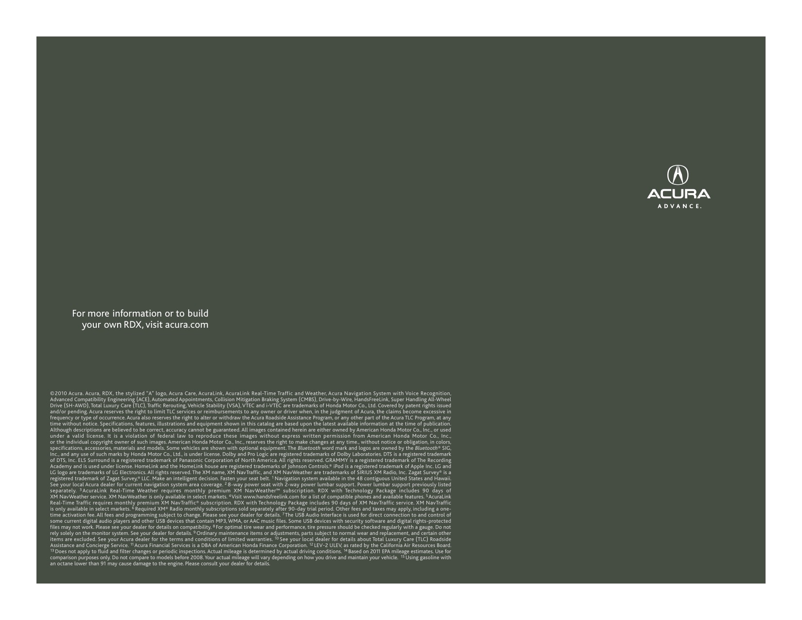 2011 Acura RDX Brochure Page 10